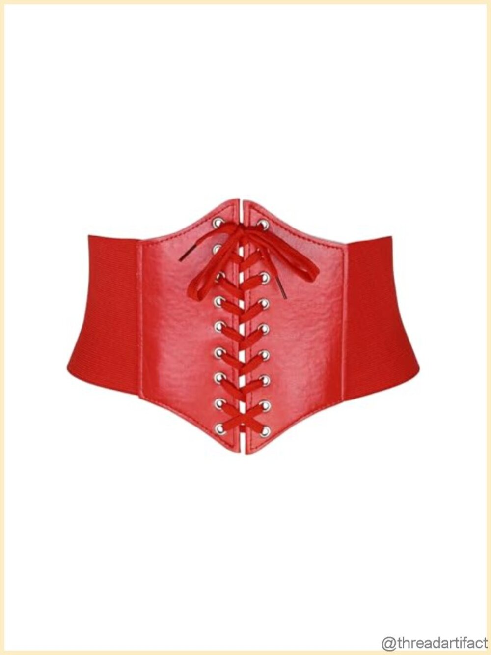 PU Leather Elastic Corset Belt Lace-Up Wide Waist Belt for Dresses Cosplay